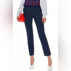 NEW Diane Von Furstenburg Stretch Wool Cigarette‎ Ankle Pants Navy 4